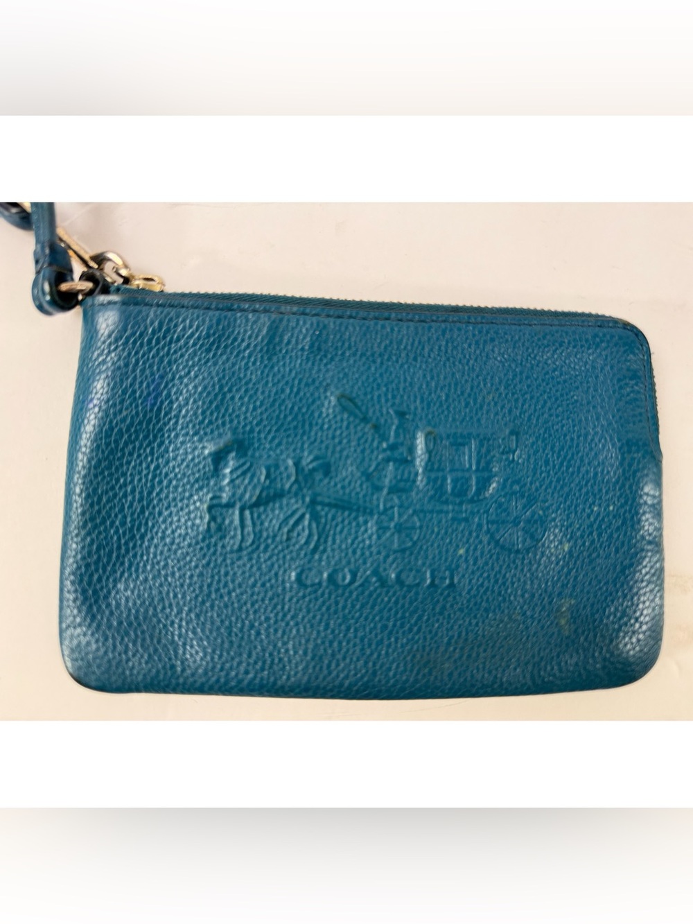 Coach Horse And Carriage Corner Zip Wristlet Tesl